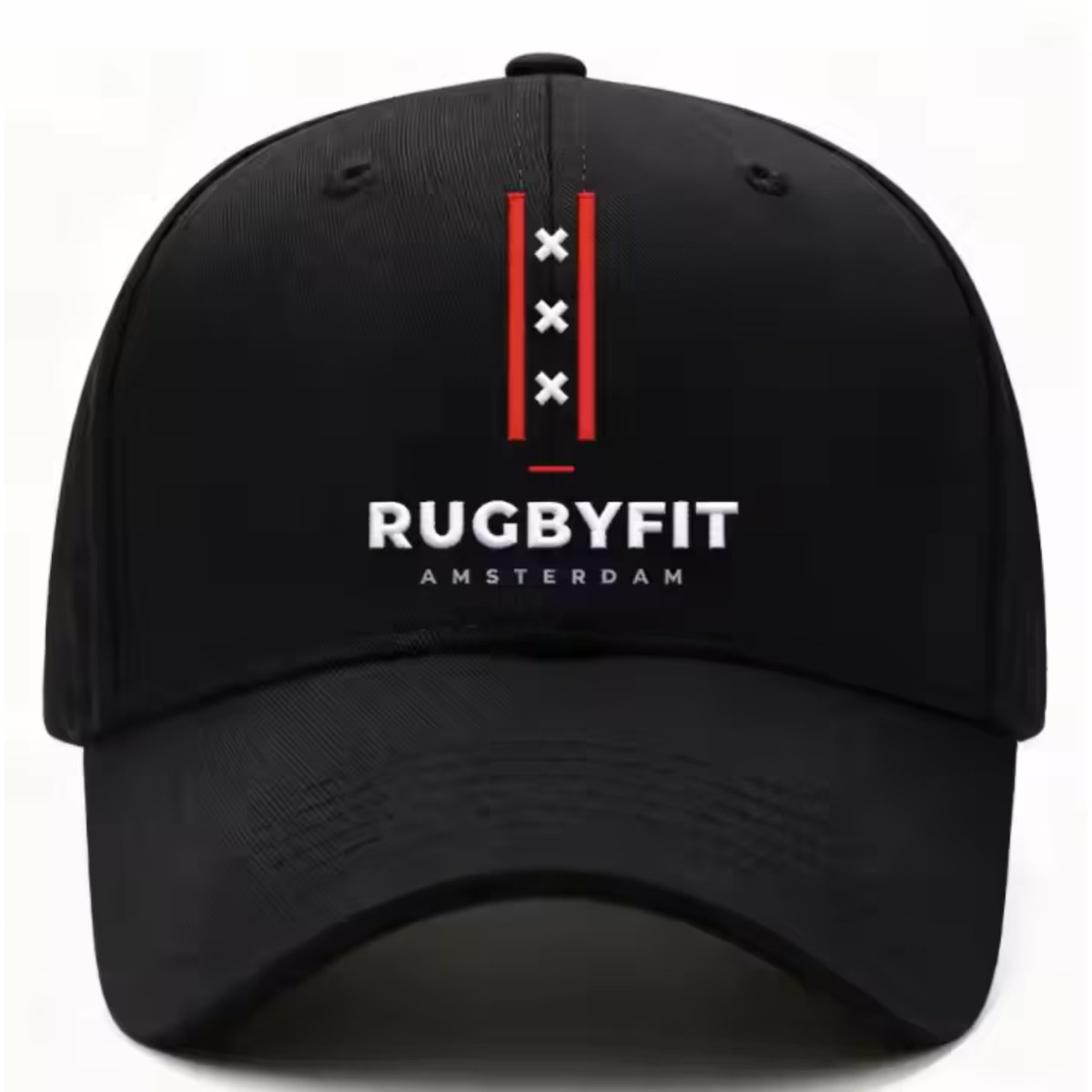 RugbyFit Amsterdam cap, black, front
